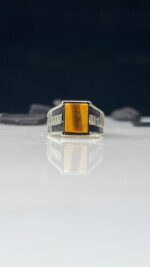 Tiger Eye Stone Silver Ring #107 - Image 4