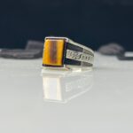 Tiger Eye Stone Silver Ring #107