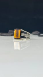 Tiger Eye Stone Silver Ring #107