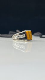 Tiger Eye Stone Silver Ring #107 - Image 2
