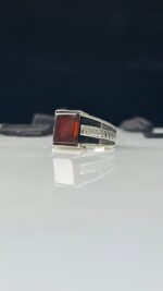 Yemeni Aqeeq Stone Silver Ring #108