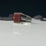 Yemeni Aqeeq Stone Silver Ring #109