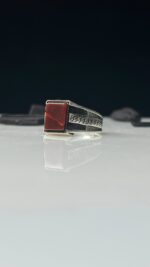 Yemeni Aqeeq Stone Silver Ring #109