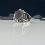 Yemeni Aqeeq Stone Silver Ring #110