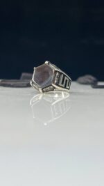 Yemeni Aqeeq Stone Silver Ring #110