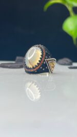 Yemeni Aqeeq Stone Silver Ring #112
