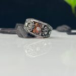 Red Zircon Stone Silver Ring #116