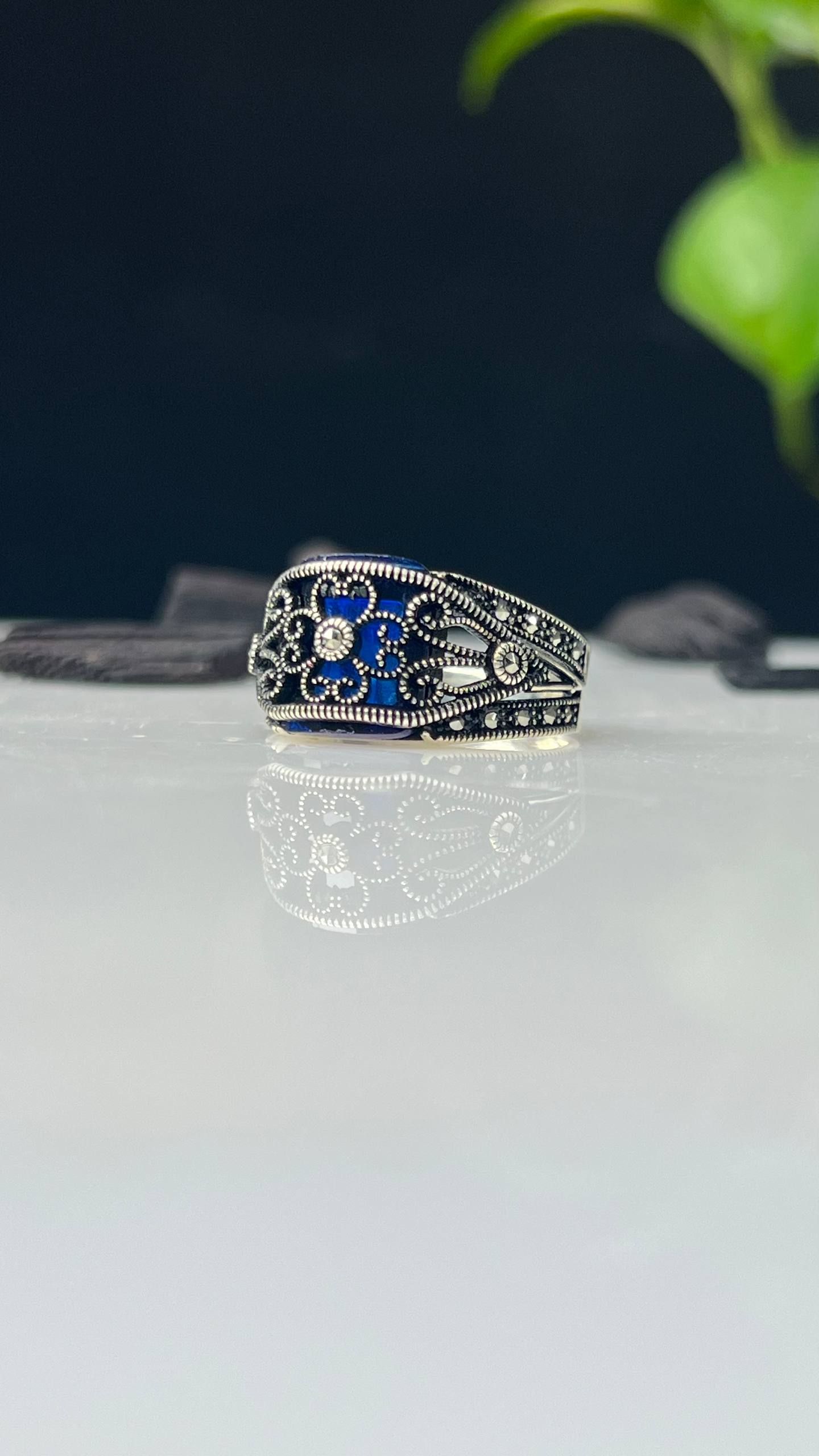 photo_2026-04-02_17-31-13 Blue Zircon Stone Silver Ring #117 - Image 1