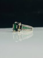 Forest Green Zircon Stone Silver Ring #143 - Image 3