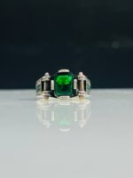 Forest Green Zircon Stone Silver Ring #143 - Image 2