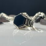 Black Onyx Stone Silver Ring #106