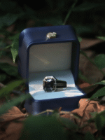 Black Zircon Stone Silver Ring #145 - Image 4