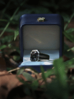 Black Zircon Stone Silver Ring #145 - Image 5