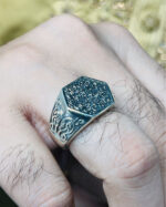HEXAGONAL SHAPE SILVER RING #151 - Image 3