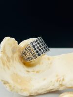 RECTANGULAR BLACK ZIRCON TURKISH SILVER RING #157 - Image 4