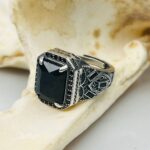 BLACK ZIRCON TURKISH SILVER RING #154