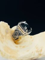 BLACK ZIRCON TURKISH SILVER RING #154 - Image 2