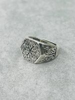 HEXAGONAL SHAPE SILVER RING #151 - Image 4