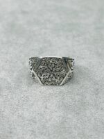 HEXAGONAL SHAPE SILVER RING #151 - Image 6