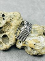 ROPE TEXTURE TURKISH SILVER FREE SIZE BAND RING #150 - Image 2