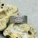 ROPE TEXTURE TURKISH SILVER FREE SIZE BAND RING #150