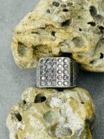 RECTANGULAR Turkish WHITE ZIRCON SILVER RING #149 - Image 4