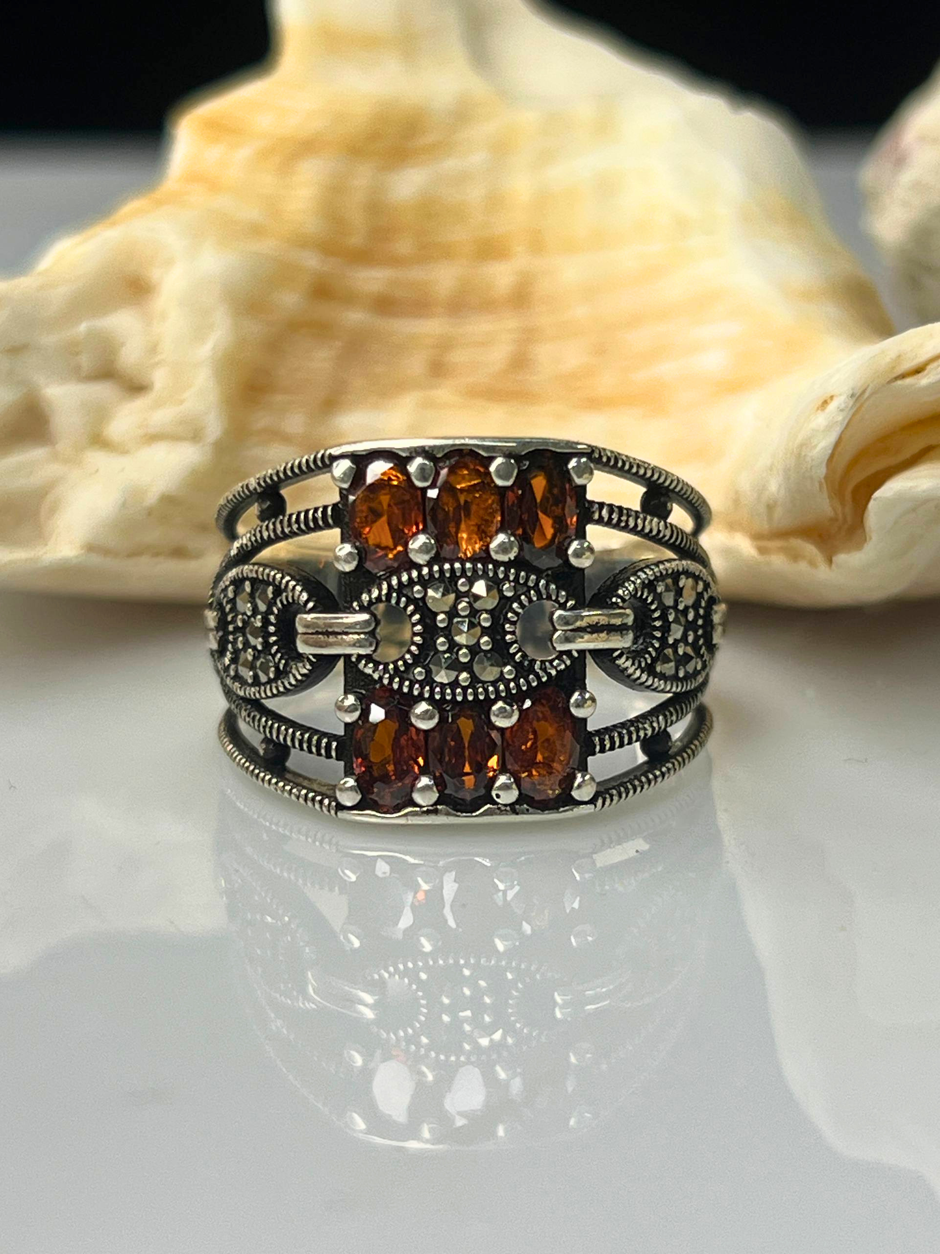 100 Copper Gateway Zircon Stone Silver Ring #180 - Image 1
