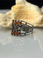 Copper Gateway Zircon Stone Silver Ring #180 - Image 2