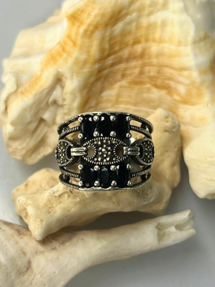 Midnight Gateway Zircon Stone Silver Ring #181