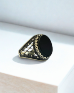 Black Onyx Stone Silver Ring #169 - Image 4