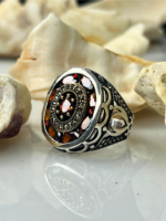 Solar Astrolabe Zircon Stone Silver Ring #184 - Image 2
