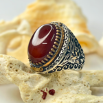 Yemeni Agate Silver Ring #186