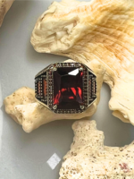 Magma Zircon Stone Silver Ring #178 - Image 3