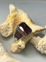 Magma Zircon Stone Silver Ring #178 - Image 2