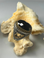 The Crimson Dagger Black Zircon Silver Ring #172 - Image 3