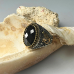 The Crimson Dagger Black Zircon Silver Ring #172