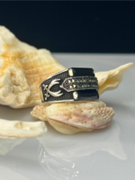 The Zulfiqar Signet Black Zircon Stone Silver Ring #174 - Image 3