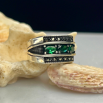 Anatolian Moss Green Zircon Stone Silver Ring #175