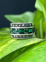 Anatolian Moss Green Zircon Stone Silver Ring #175 - Image 2
