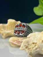 Crimson Crest Zircon Stone Silver Ring #177 - Image 3