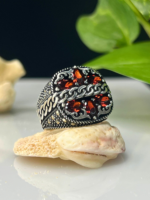 Crimson Crest Zircon Stone Silver Ring #177 - Image 2