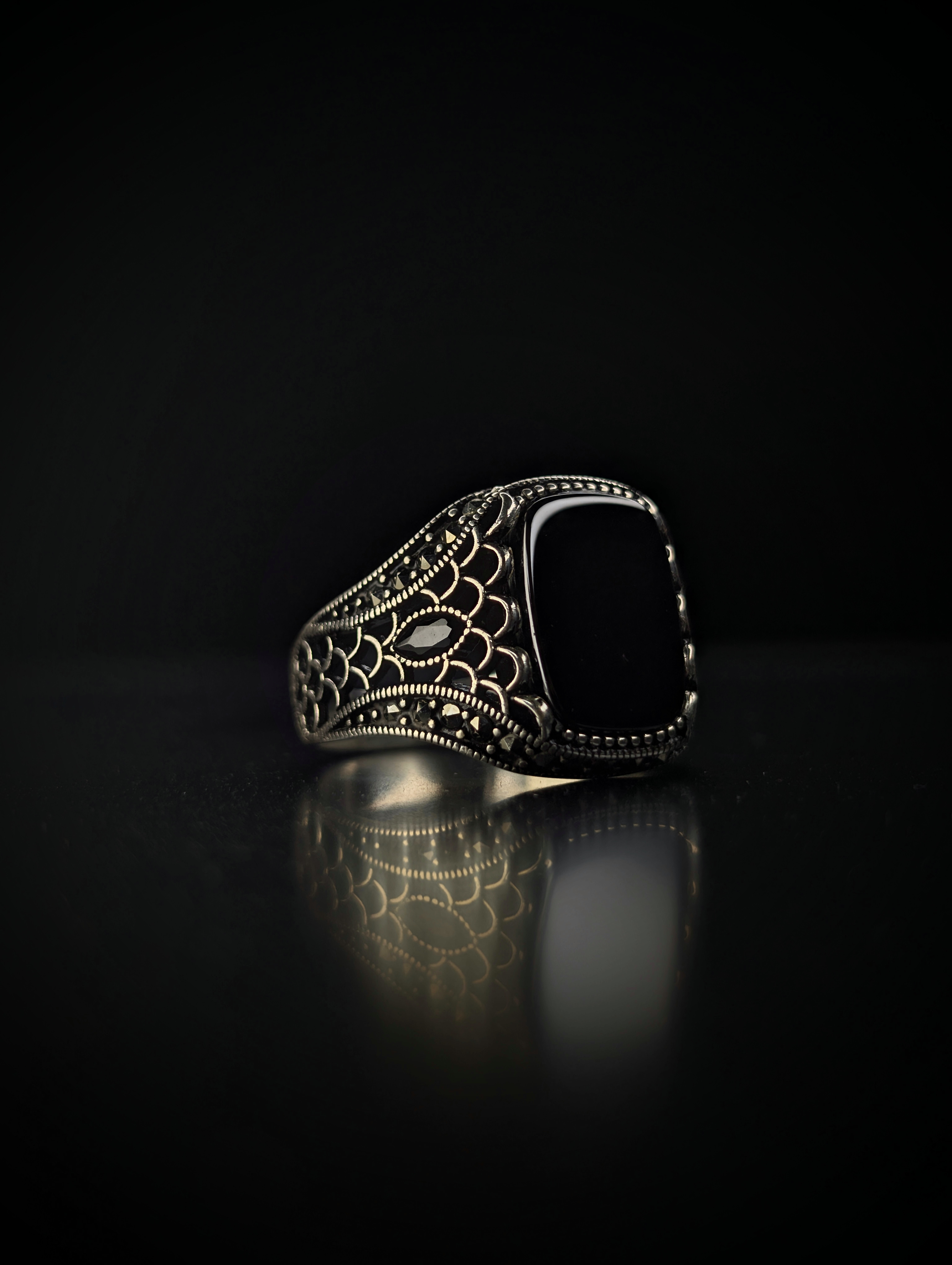 Onyx stone 925 silver ring