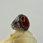 Spartan Hearth Aqeeq Stone Silver Ring #199