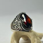 Sultan's Heart Red Zircon Stone Silver Ring #202