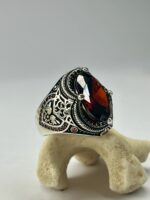 Sultan's Heart Red Zircon Stone Silver Ring #202