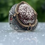 ROYAL AQEEQ STONE SILVER RING #207
