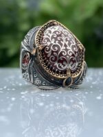 ROYAL AQEEQ STONE SILVER RING #207