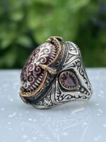 ROYAL AQEEQ STONE SILVER RING #207 - Image 5