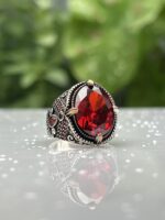 RED Zircon Stone 925 silver ring#209 - Image 4