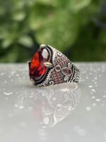 RED Zircon Stone 925 silver ring#209 - Image 2